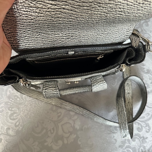 Philip Lim Pashli Mini Leather Satchel Bag Silver - Picture 3 of 8